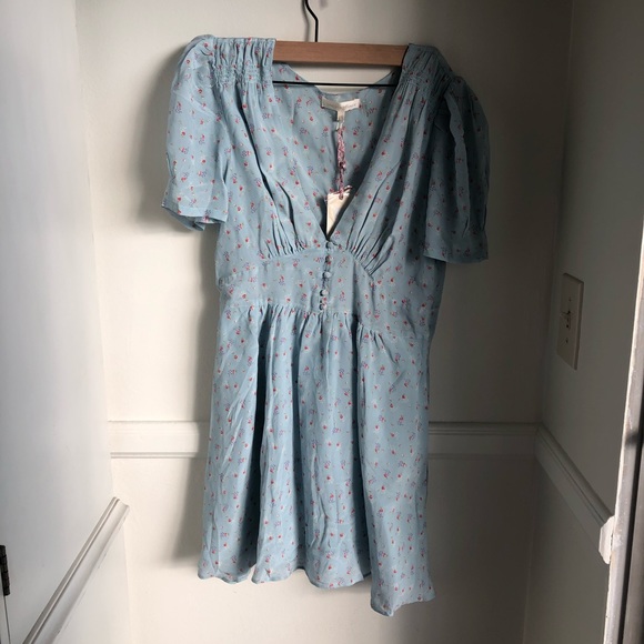 NWOT LoveShackFancy Ruby Silk Dress - Picture 7 of 8